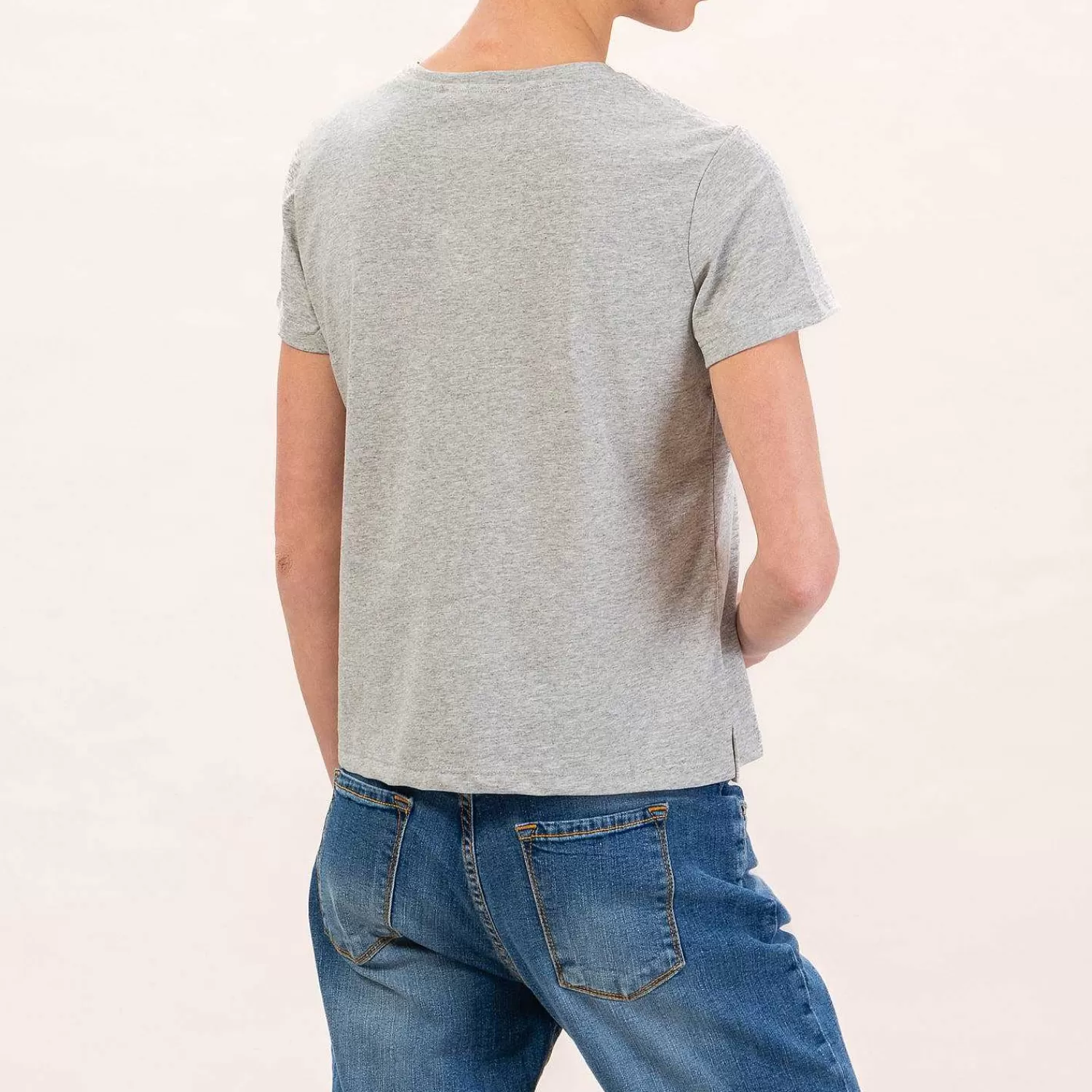 Store White Mood Zeroassoluto-T-Shirt Mezza Manica Spacchi Laterali - Grigio Melange