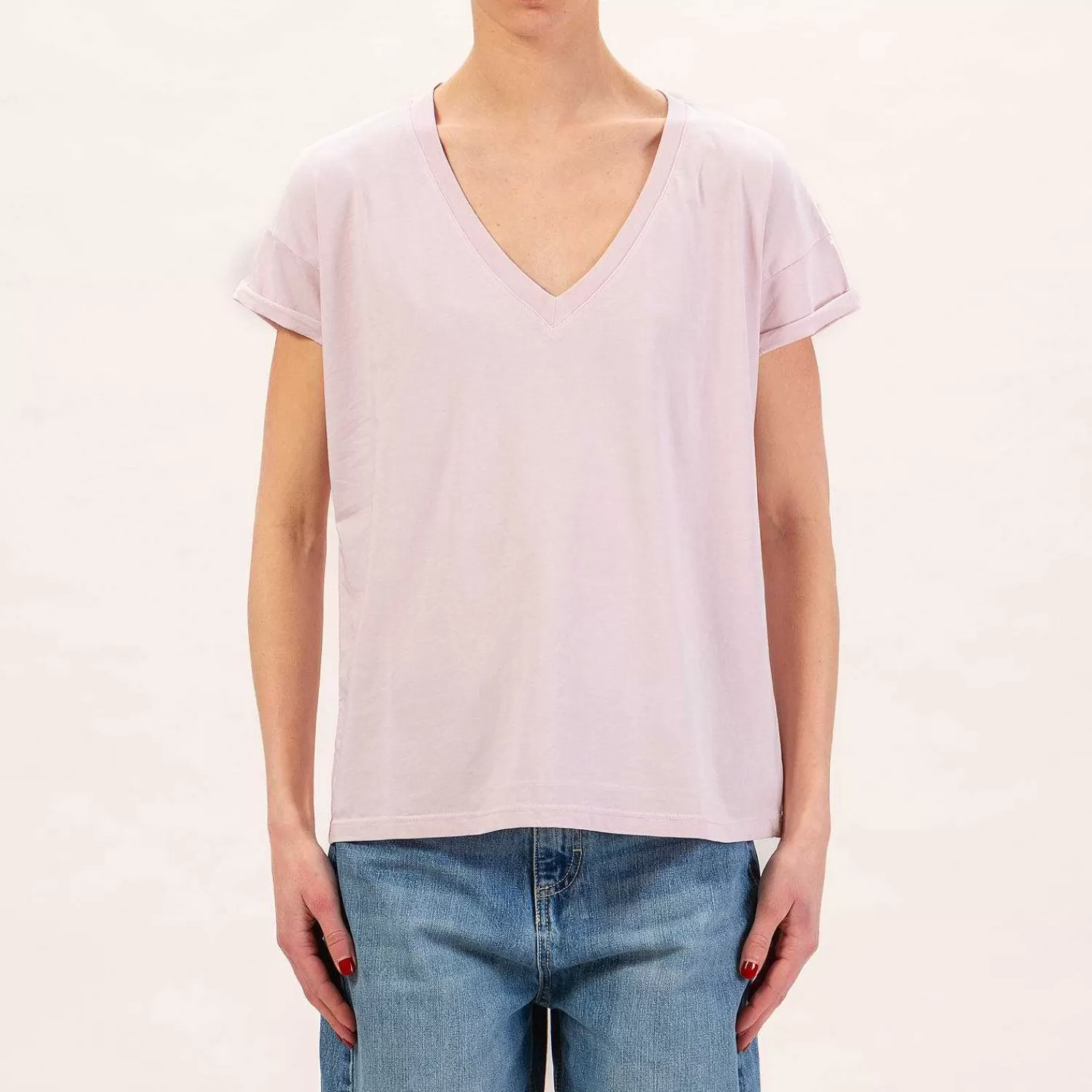 Outlet White Mood Zeroassoluto-T-Shirt Scollo V Regular Fit - Rosa