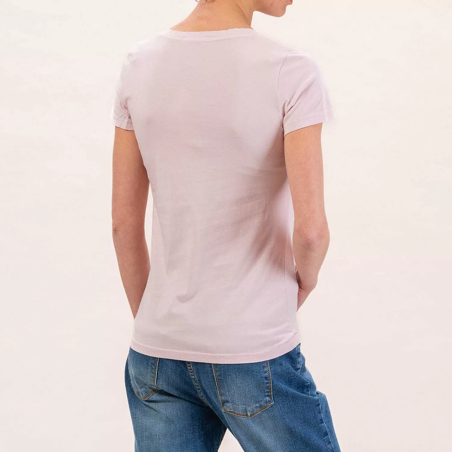 Discount White Mood Zeroassoluto-T-Shirt Slimfit Scollo V - Rosa