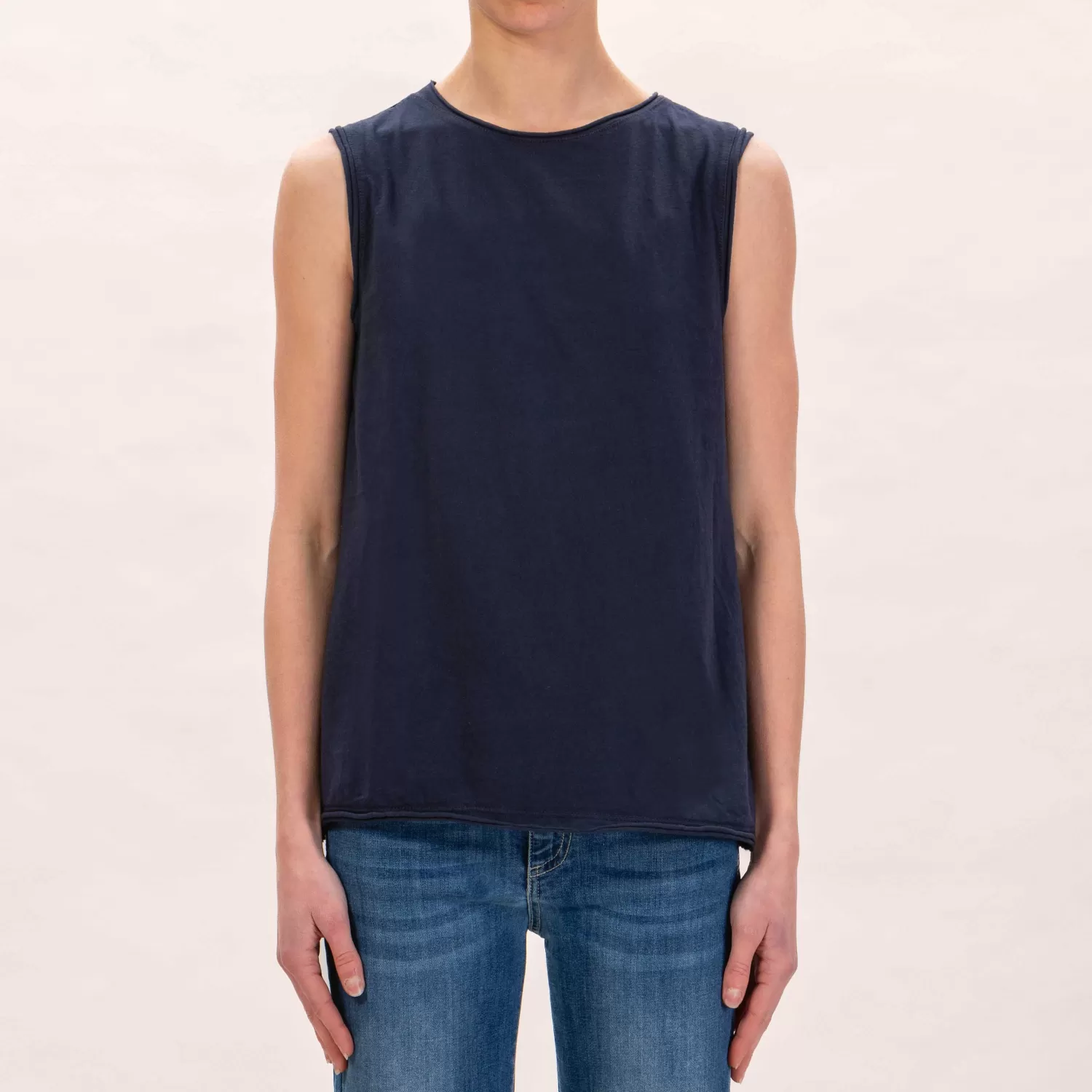 Shop White Mood Zeroassoluto-T-Shirt Smanicata In Cotone - Blu Navy