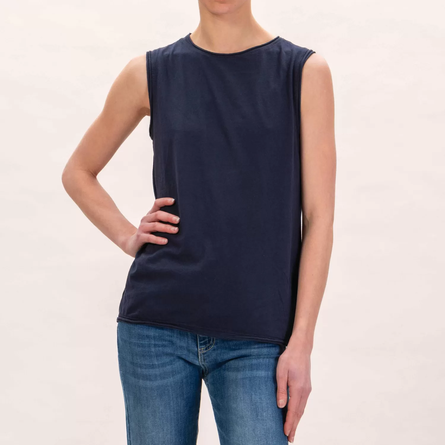 Shop White Mood Zeroassoluto-T-Shirt Smanicata In Cotone - Blu Navy