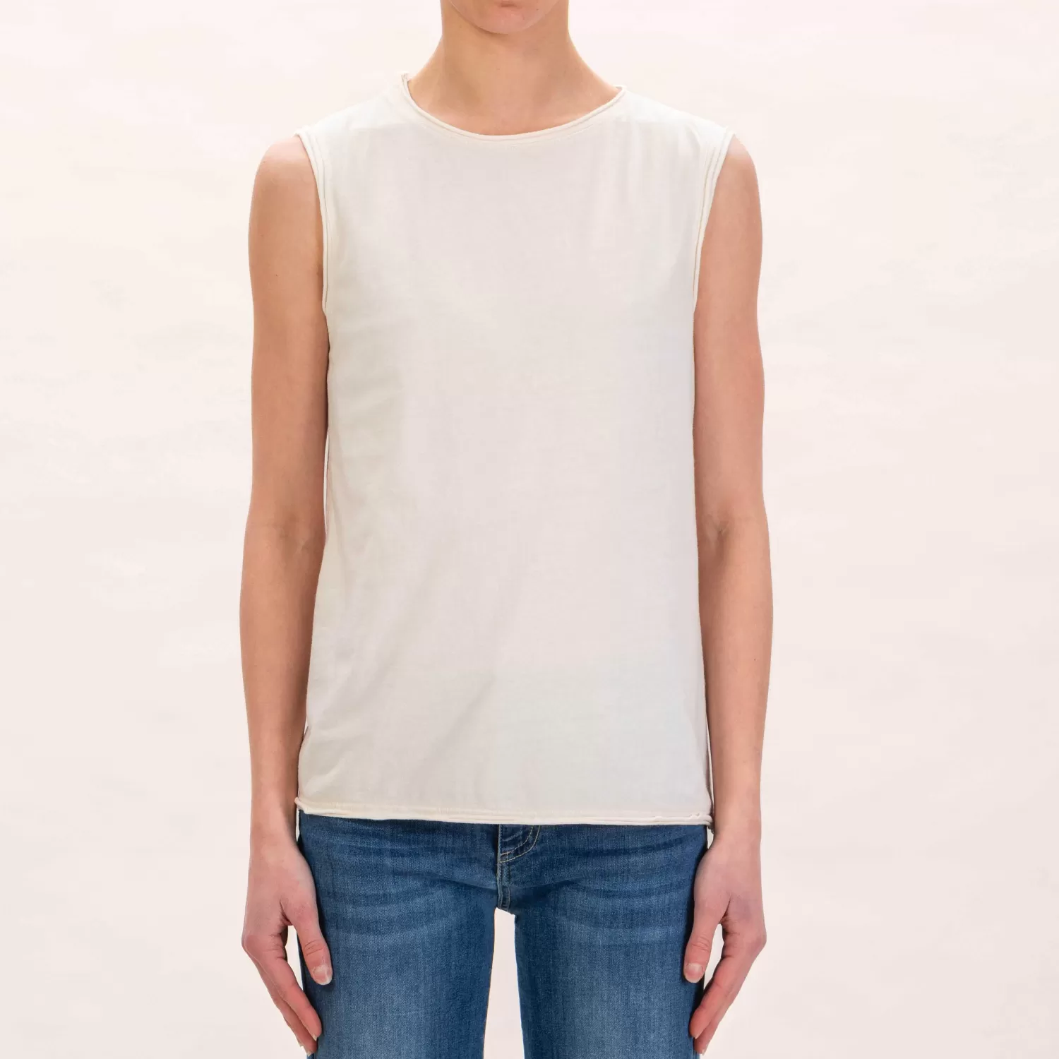 Cheap White Mood Zeroassoluto-T-Shirt Smanicata In Cotone - Burro